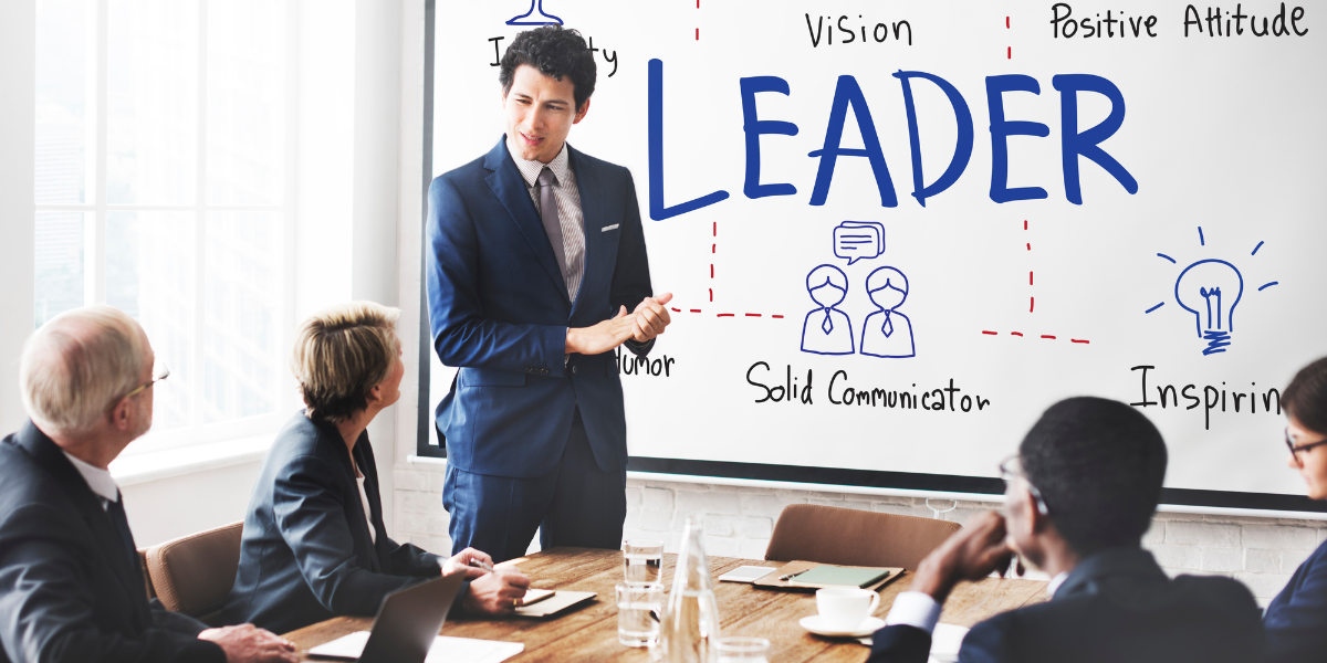 man doing corporate presentation