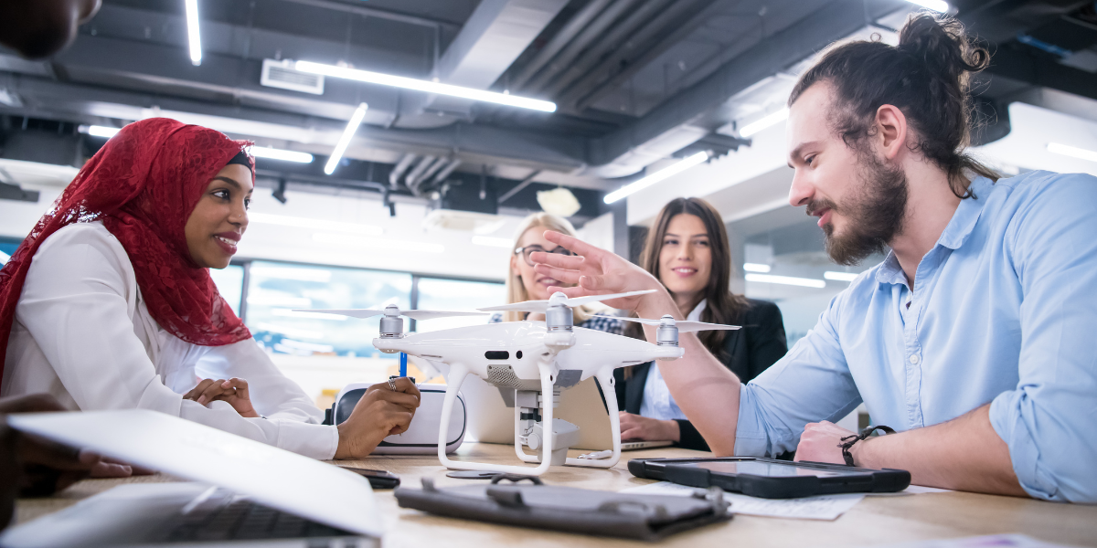 students discussing with each other