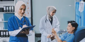 doctor and nurse attending a patient